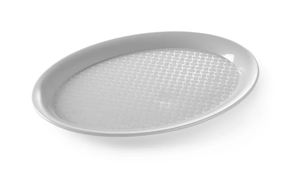 HENDI - Fast - Food - Tablett - Polypropylen, Oval, Grau, 265x195x15 mm - HENDI - GastroDeals