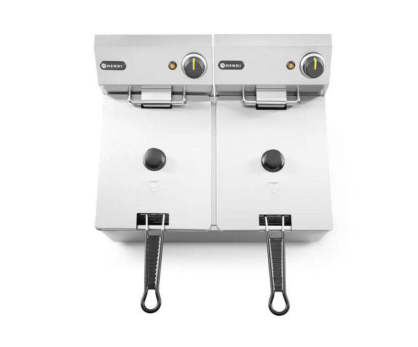 HENDI - Friteuse Kitchen Line - 2x6L, 12L, 230V/6600W, Edelstahl - HENDI - GastroDeals