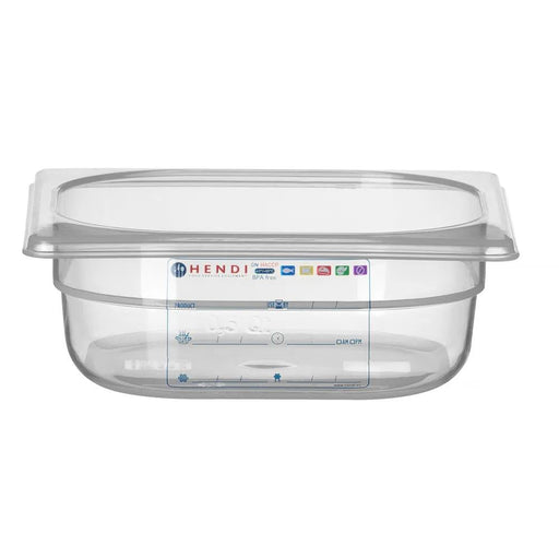 HENDI - Gastronorm - Behälter 1/6 - Transparent, 1L, 176x162x65 mm, Temperaturbeständig - HENDI - GastroDeals