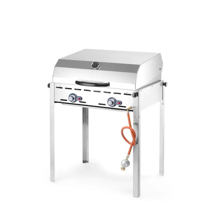 HENDI - Grillsystem Green Fire 2 Brenner - Emaillierte Grillplatte, Gusseisenrost, GN 1/1, 11,6 kW - HENDI - GastroDeals