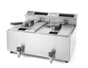 HENDI - HENDI Friteuse Profi Line digital - mit Ablasshahn 2 x 8 l, Profi Line, 16L, 230V/7000W, 605x515x(H)350mm - GastroDeals