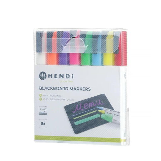 HENDI - HENDI Kreidemarker 3 mm, Marker 1x weiß, 1x rot, 1x blau, 1x grün, 1x gelb, 1x violett, 1x orange und 1x pink - GastroDeals