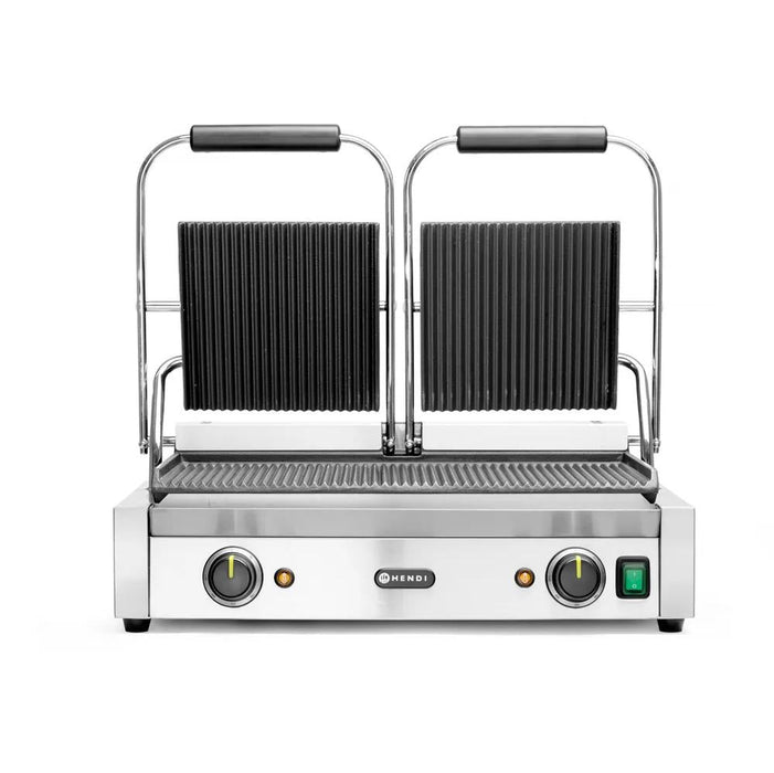 HENDI - Kontaktgrill Doppelversion - Gerillt, 230V/3600W, 570x395x510 mm - HENDI - GastroDeals