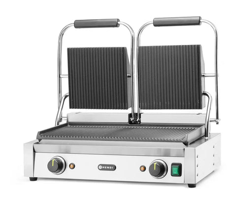 HENDI - Kontaktgrill Doppelversion - Gerillt, 230V/3600W, 570x395x510 mm - HENDI - GastroDeals