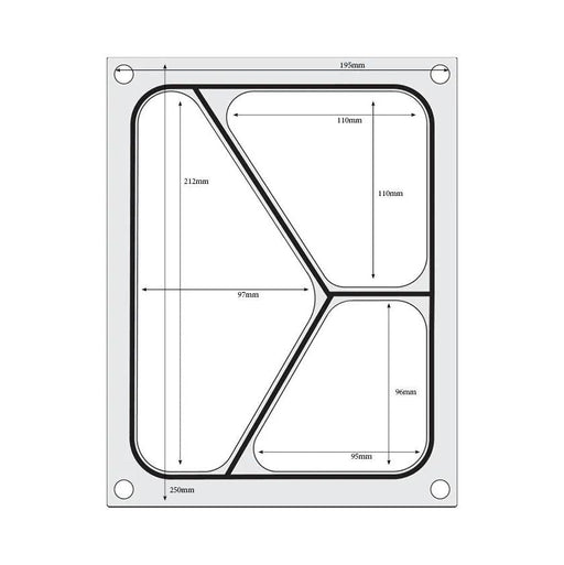 HENDI - Matrize für Versiegelungsmaschine - dreiteiliger Behälter, 227x178 mm, Aluminium - HENDI - GastroDeals