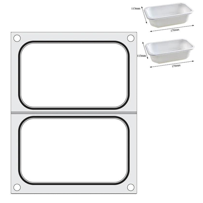 HENDI - Matrize für Versiegelungsmaschine - Zwei Behälter (178x113 mm), Aluminium, Silikon - HENDI - GastroDeals