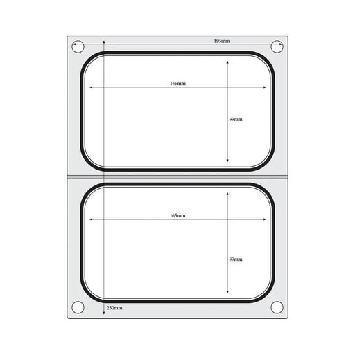 HENDI - Matrize für Versiegelungsmaschine - Zwei Behälter (178x113 mm), Aluminium, Silikon - HENDI - GastroDeals