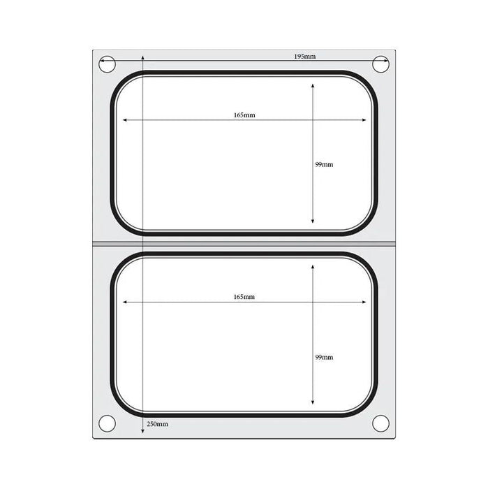 HENDI - Matrize für Versiegelungsmaschine - Zwei Behälter (178x113 mm), Aluminium, Silikon - HENDI - GastroDeals