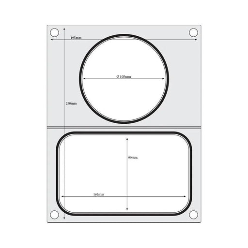 HENDI - Matrize für Versiegelungsmaschine - Zwei Behälter, 178x113 mm und ø115 mm - HENDI - GastroDeals