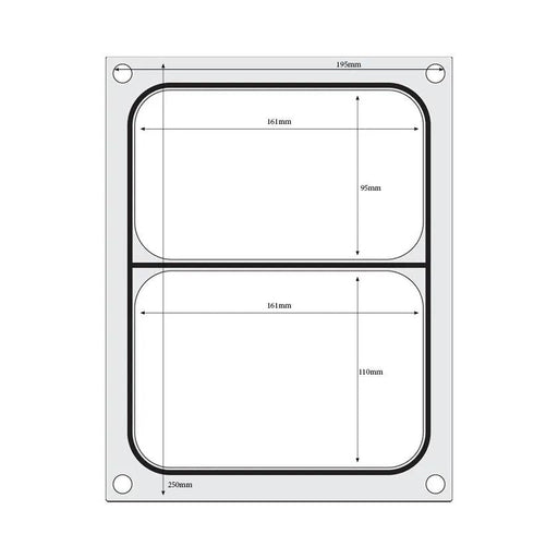 HENDI - Matrize für Versiegelungsmaschine - zweiteiliger Behälter, 227x178 mm, Aluminium - HENDI - GastroDeals