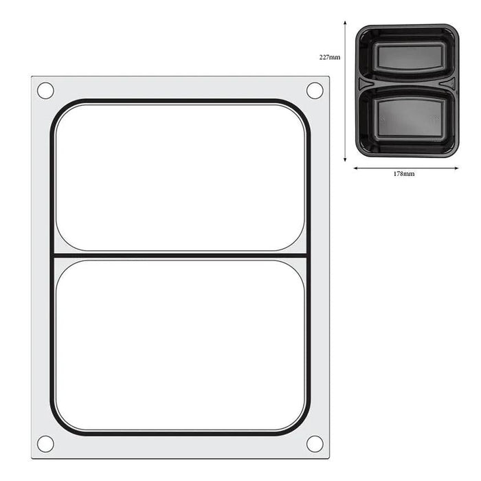 HENDI - Matrize für Versiegelungsmaschine - zweiteiliger Behälter, 227x178 mm, Aluminium - HENDI - GastroDeals