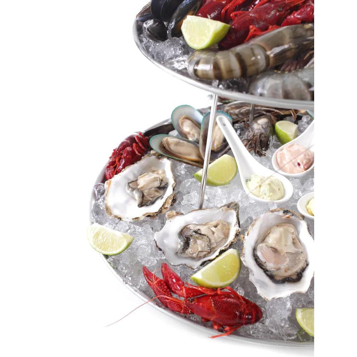 HENDI - Meeresfrüchte - Präsenter - Edelstahl, ø400x200 mm, Spülmaschinengeeignet - HENDI - GastroDeals