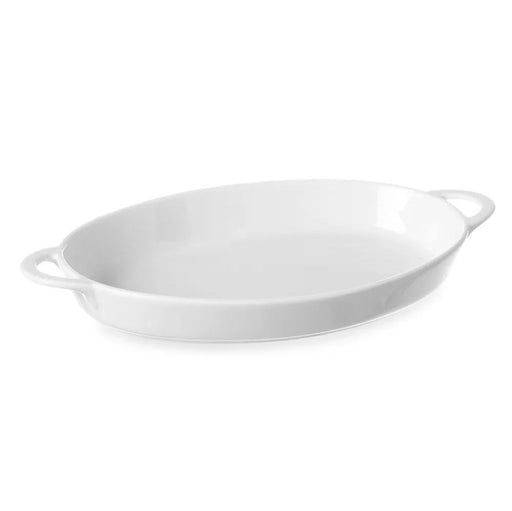 HENDI - Ofenform mit Ohrengriffen - Oval, 0,8L, Porzellan, 324x185x38 mm - HENDI - GastroDeals