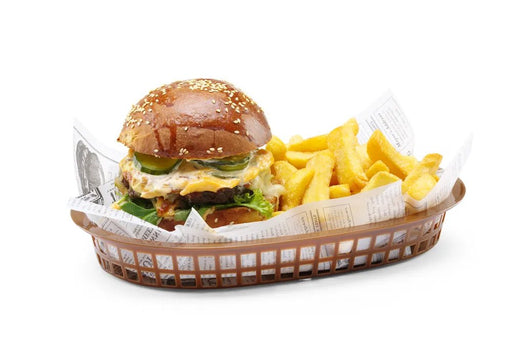 HENDI - Servierkörbe im Fastfood - Stil - Braun, 6 Stk., 275x175x38 mm, Polypropylen - HENDI - GastroDeals