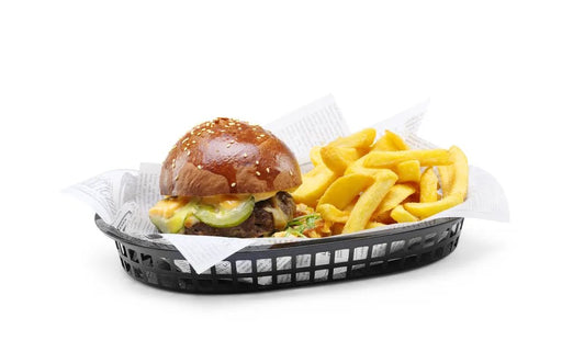 HENDI - Servierkörbe im Fastfood - Stil - Schwarz, 6 Stk., 275x175x38 mm, Polypropylen - HENDI - GastroDeals