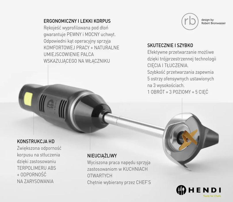 Hendi - Stabmixer - 250W, 6 Geschwindigkeiten, ø71x450 mm - Hendi - GastroDeals