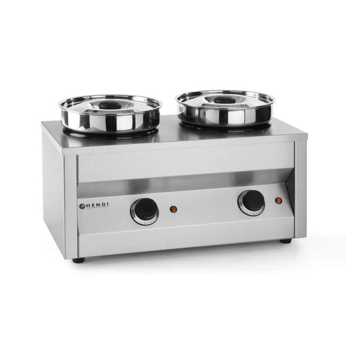 HENDI - Thermosystem doppelt, 8,4L - 2 Wassertöpfe, 2 Bain - Marie - Behälter, 230V/400W - HENDI - GastroDeals