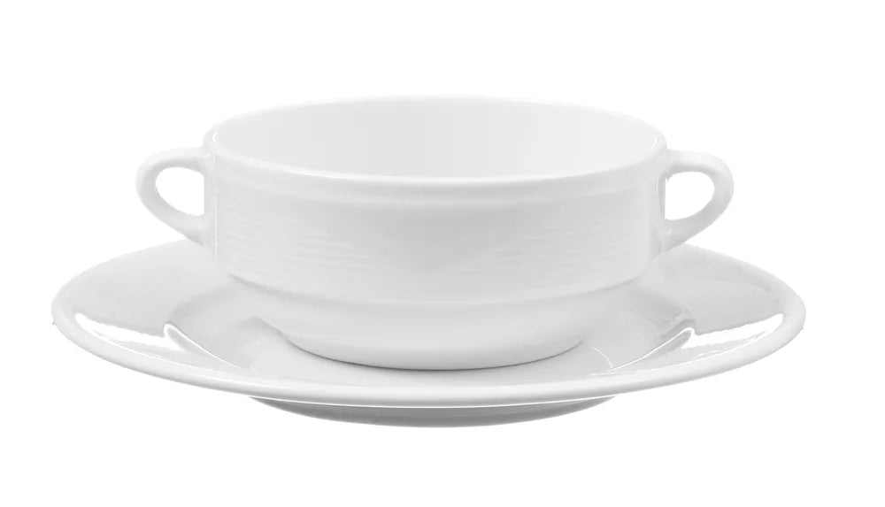 HENDI - Untertasse für Suppenschale und Cappuccinobecher - Ø190 mm, Weiß, Hotelporzellan - HENDI - GastroDeals