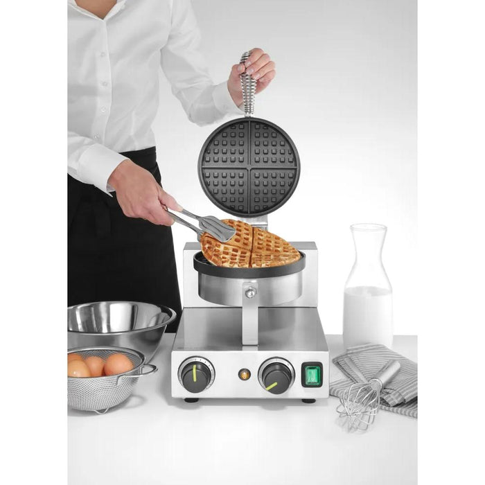 HENDI - Waffeleisen rund - 230V/1000W, Antihaftbeschichtet, 250x491x285 mm - HENDI - GastroDeals