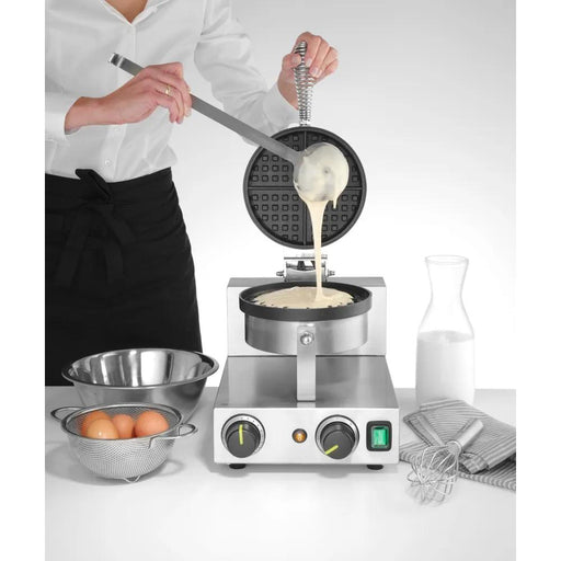 HENDI - Waffeleisen rund - 230V/1000W, Antihaftbeschichtet, 250x491x285 mm - HENDI - GastroDeals