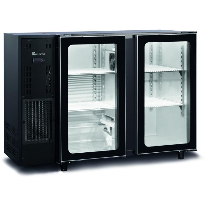 Marecos - Getränke - Kühltisch FBG240/125 PV - 2 Glastüren, Schwarz, 125,5 cm - Marecos - GastroDeals