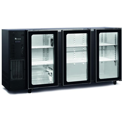 Marecos - Getränke - Kühltisch FBG340/177 PV - 3 Glastüren, Schwarz, 177,5 cm, LED - Beleuchtung - Marecos - GastroDeals