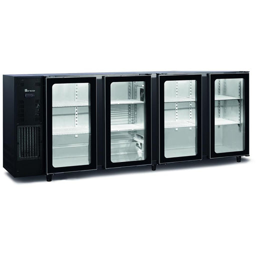 Marecos - Getränke - Kühltisch FBG451/267 PV - 4 Glastüren, Schwarz, 267,5 cm - Marecos - GastroDeals
