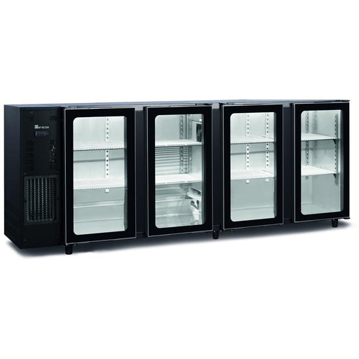 Marecos - Getränke - Kühltisch Modell FBG440/229 PV - 4 Glastüren, Schwarz, 229,5 cm - Marecos - GastroDeals