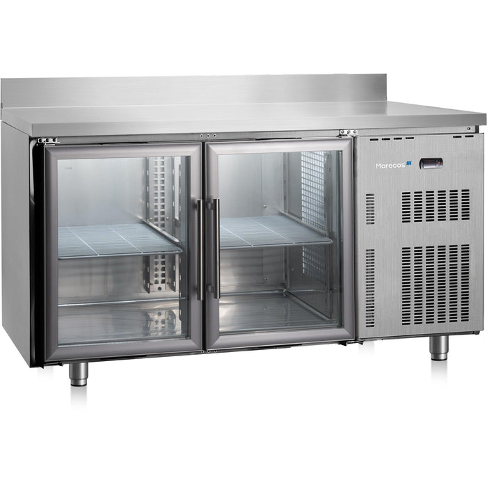 Marecos - Kühltisch BRG 15 PV ALC - 2 Glastüren, 291 Liter, 150x70 cm, Aufkantung, Softline - Steuerung - Marecos - GastroDeals