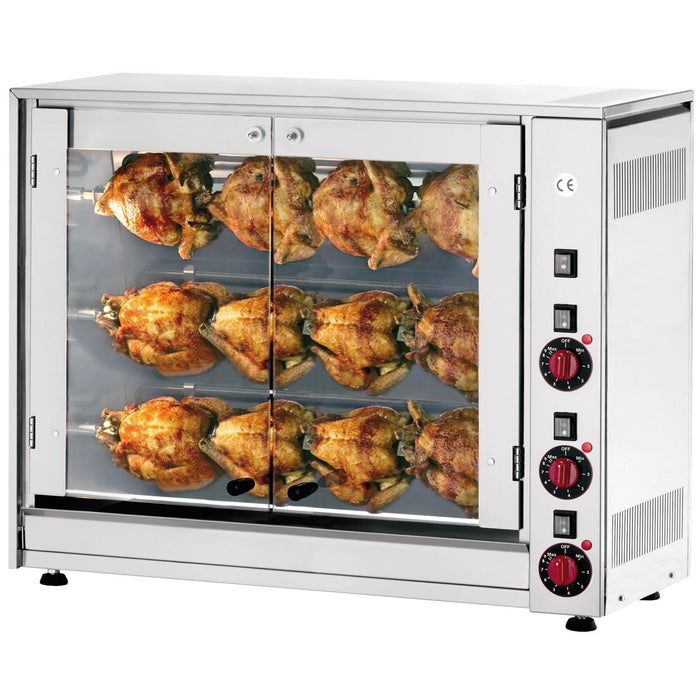 Neumärker - Elektro - Hähnchengrill 12N - Edelstahl, 3 Spieße, 12 Hähnchen, 880x430x710 mm - Neumärker - GastroDeals