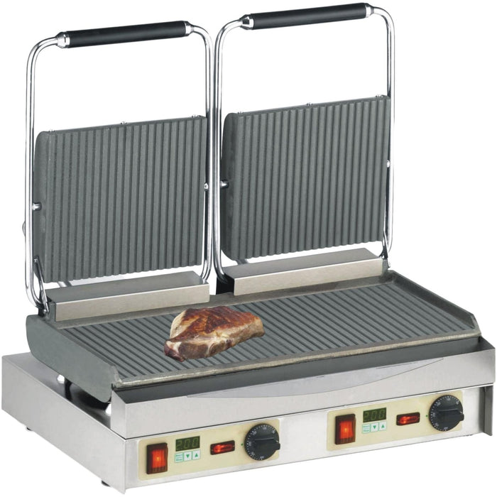 Neumärker - Kamtschatka - Grill - Oben und unten geriffelt, mit Digitaltimern, 550x230 mm - Neumärker - GastroDeals