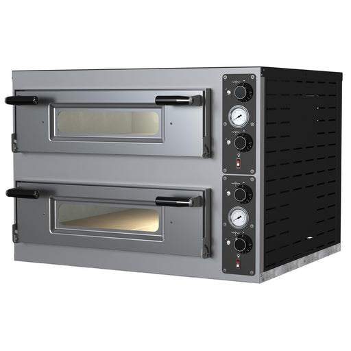 Neumärker - Pizzaofen Rustica Twin - 8 Pizzen, 450°C, Edelstahlfront, 917x850x650 mm - Neumärker - GastroDeals