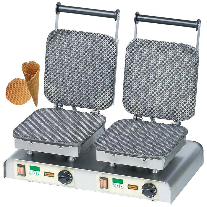 Neumärker - Waffeleisen Eis - Waffel II - Digitaltimer, 2x 260x260 mm, Edelstahl - Neumärker - GastroDeals