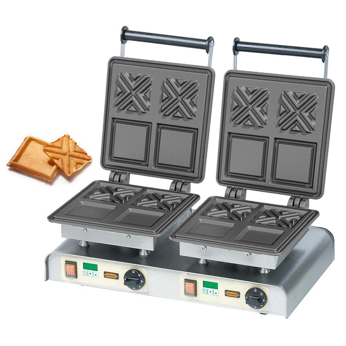 Neumärker - Waffeleisen X - Waffel II - Digitaltimer, 4 Waffeln, Edelstahl, 610x340x250 mm - Neumärker - GastroDeals