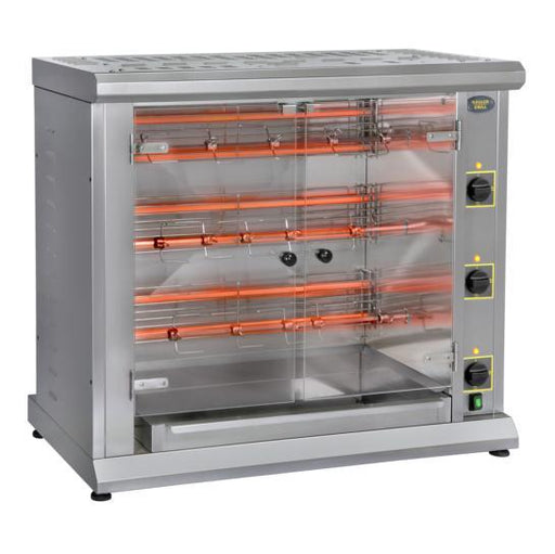 Roller Grill - Elektro - Hähnchengrill RBE 120 Q - 3 Spieße, Infrarot - Quarzröhren, Edelstahl - Roller Grill - GastroDeals