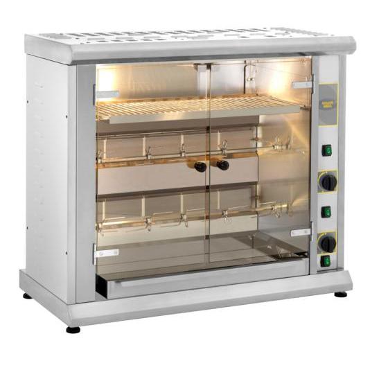 Roller Grill - Gas - Hähnchengrill RBG80 - 2 Spieße, Edelstahl, 940x450x845 mm - Roller Grill - GastroDeals