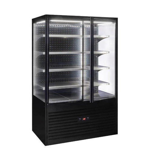 Roller Grill - Kühlvitrine SSC 1200 - Glastüren, 845 Liter, 120 cm, Schwarz, LED - Beleuchtung - Roller Grill - GastroDeals