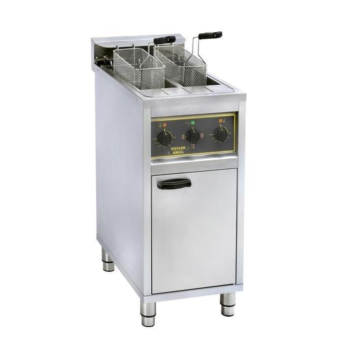 Roller Grill - Standfritteuse RFE 20C - 2 Becken à 10 Liter, Ablasshahn, 2x6 kW - Roller Grill - GastroDeals