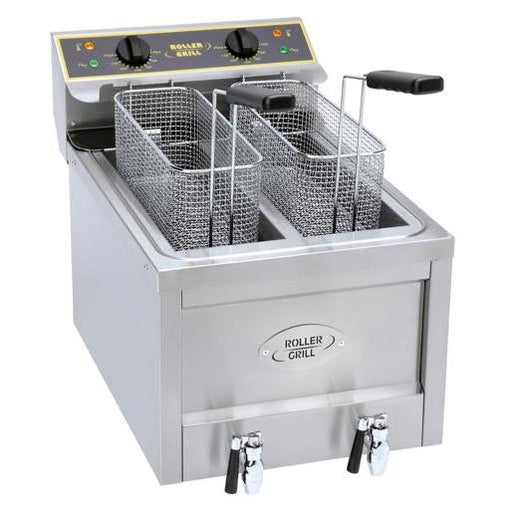 Roller Grill - Tisch - Fritteuse RFE 8D - 2 Becken à 8 Liter, Ablasshahn, Kaltzone - Roller Grill - GastroDeals