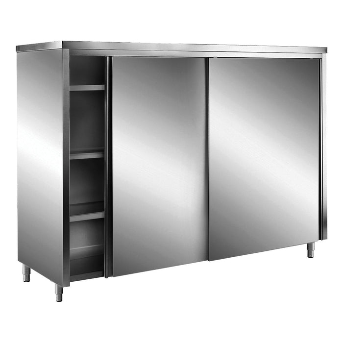 Saro - SARO Edelstahl-Lagerschrank,Schiebet.,Flachdach,140x60cm - GastroDeals