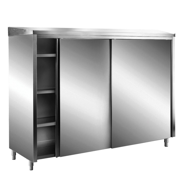 Saro - SARO Edelstahl-Lagerschrank,Schiebet.,Schrägdach,100x60cm - GastroDeals