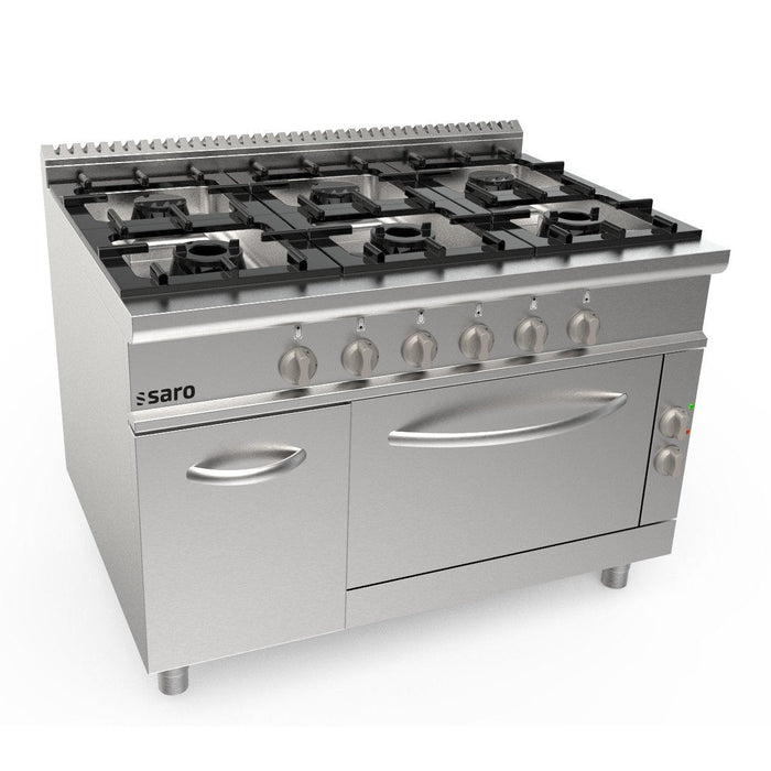 Saro - SARO Gasherd, Elektroofen, 6 Brenner, LQ / CUG6NE - GastroDeals