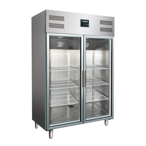 Saro - SARO Gewerbekühlschrank, Glastür. - 2/1 GN, GN 1200 TNG - GastroDeals