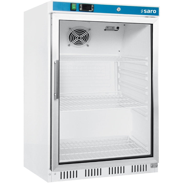 Saro - SARO Lagerkühlschrank, Glastür - weiß, Modell HK 200 GD - GastroDeals