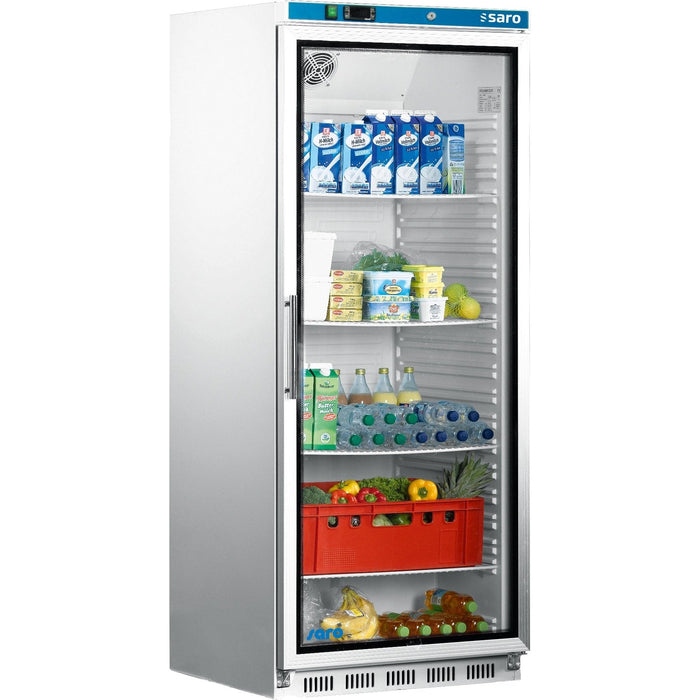 Saro - SARO Lagerkühlschrank, Glastür - weiß, Modell HK 600 GD - GastroDeals