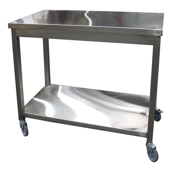Saro - SARO Mobiler Abeitstisch, 2 Ebenen, 100x60x85cm AISI304 - GastroDeals