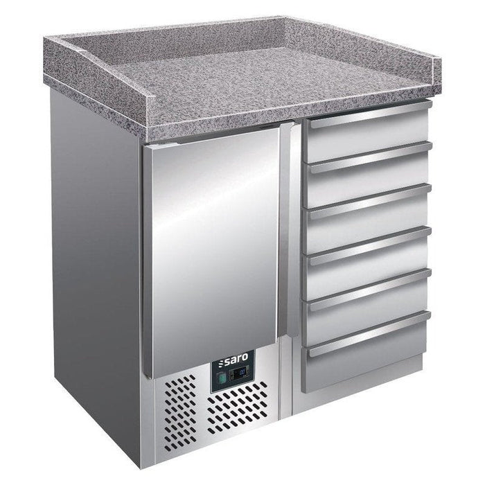 Saro - SARO Pizzatisch, 1 Tür+ 6 Schubladen, Modell PZ 4001 - GastroDeals