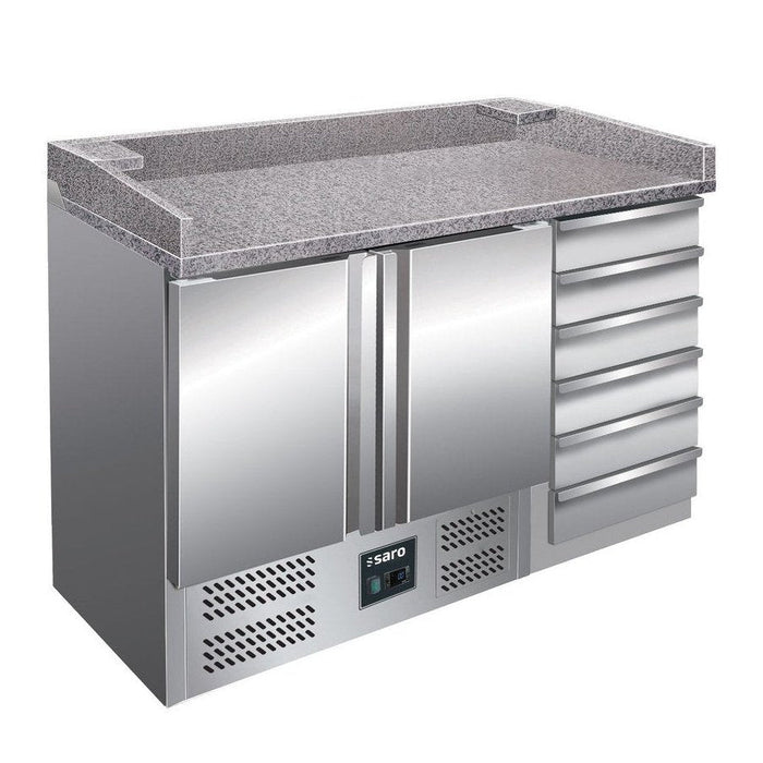 Saro - SARO Pizzatisch, 2 Türen + 6 Schubladen, Modell PZ 9001 - GastroDeals