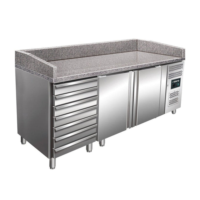 Saro - SARO Pizzatisch, 2 Türen + 7 Schubl., MARGA PZ 2610 TN - GastroDeals