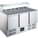 Saro - SARO Pizzatisch, 3 Türen, Glasaufsatz, Modell EPS 903 G - GastroDeals